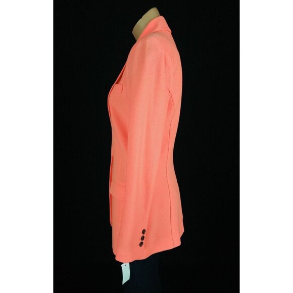 Smythe Tailored Blazer Size 4 Womens Neon Tangerine Jacket $795 - Picture 6 of 16
